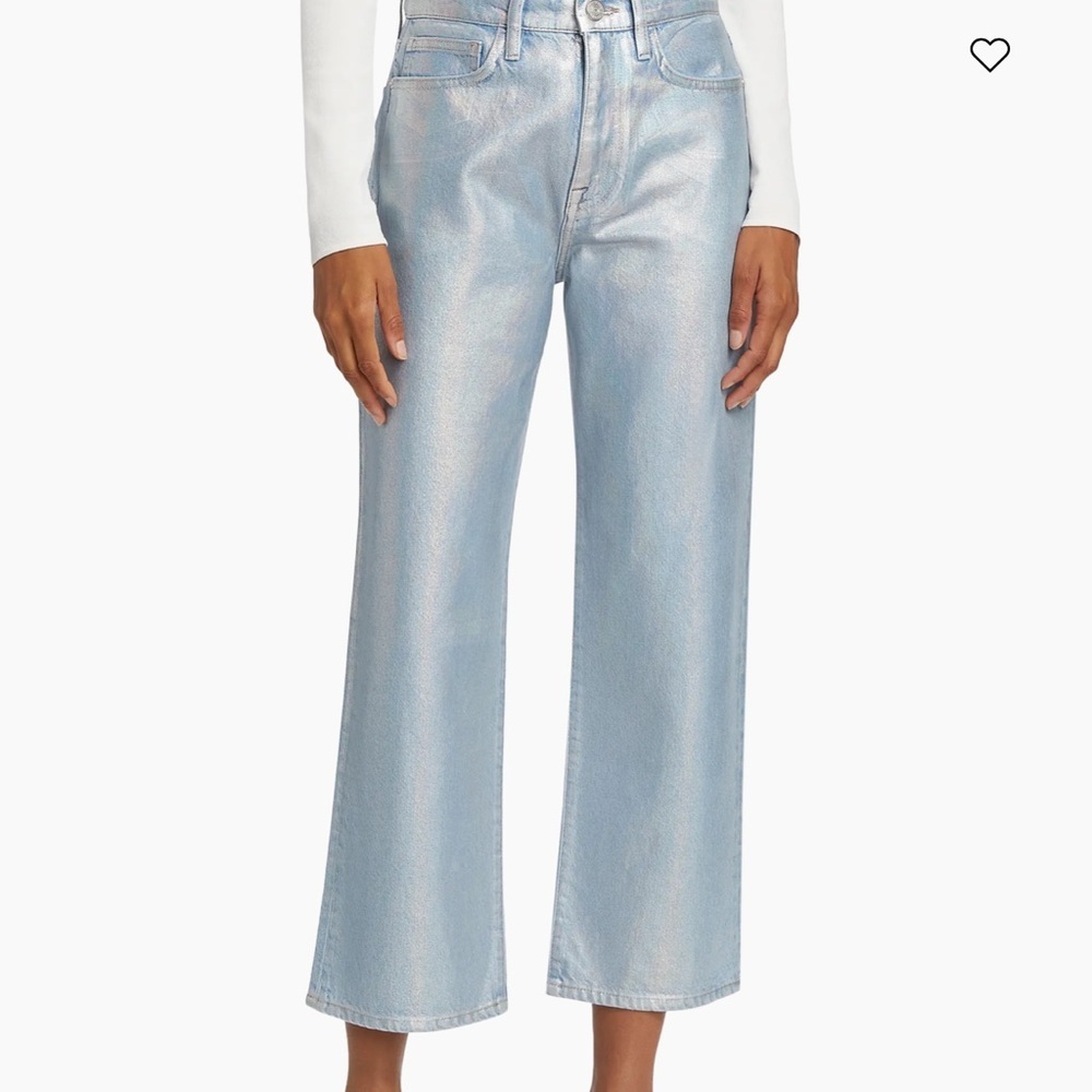 Frame Women’s Holographic Le Jane Crop Denim Jeans Size 27